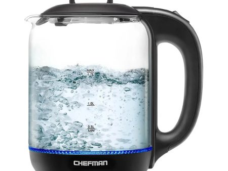 Hervidor Eléctrico de Cristal con Infusor de Té 1.7 Lts Chefman RJ11-17-GM-TI For Discount