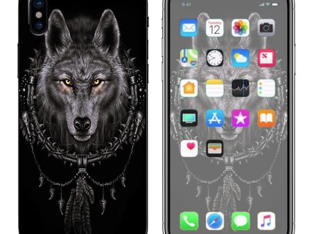 Wolf Dreamcatcher Back White Apple iPhone X Skin Cheap