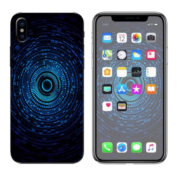 Abstract Blue Vortex Apple iPhone X Skin Hot on Sale