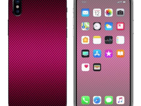 Pink,Black Carbon Fiber Graphite Apple iPhone X Skin Sale