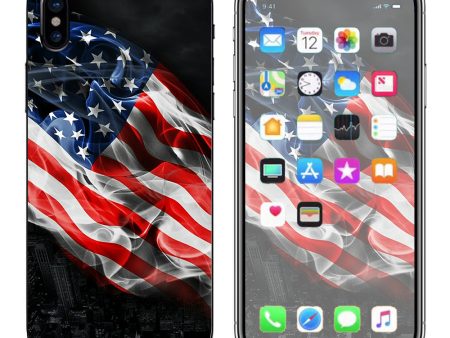 American Flag Waving Apple iPhone X Skin Hot on Sale