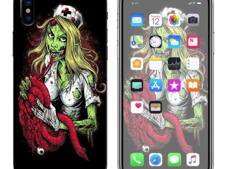 Zombie Nurse Eating Flesh  Apple iPhone X Skin Hot on Sale