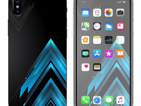 Black Blue Sharp Design Active Apple iPhone X Skin Discount