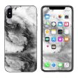 Black White Swirls Marble Granite Apple iPhone X Skin Cheap