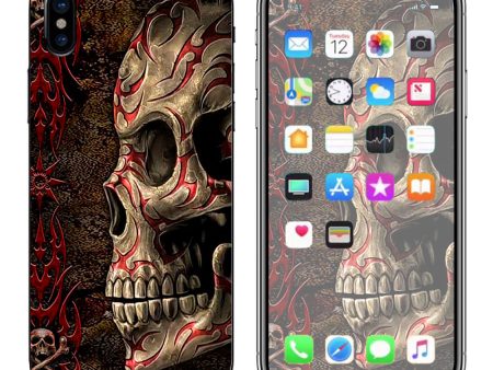 Wicked Evil Tribal Skull Tattoo Apple iPhone X Skin For Cheap