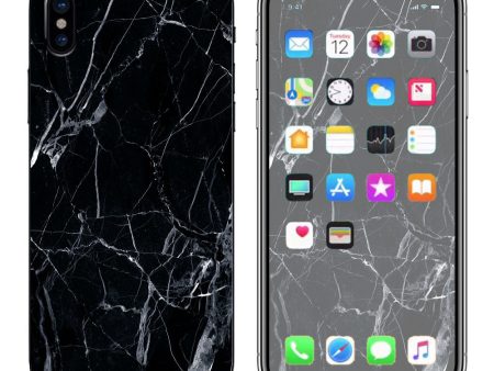 Black Marble Granite White Apple iPhone X Skin on Sale