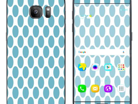 Teal Blue Polka Dots Samsung Galaxy S7 Skin Online