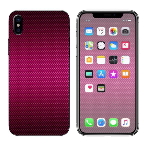 Purple,Black Carbon Fiber Graphite Apple iPhone X Skin For Sale