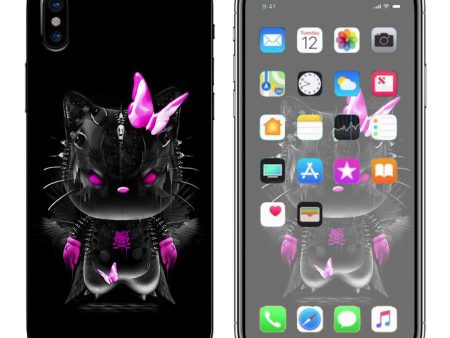 Cute Kitty In Black Apple iPhone X Skin Supply