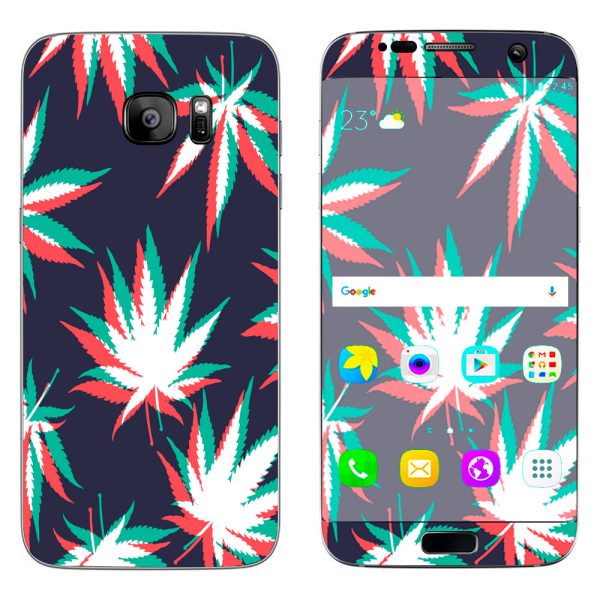 3D Holographic Week Pot Leaf Samsung Galaxy S7 Edge Skin For Discount