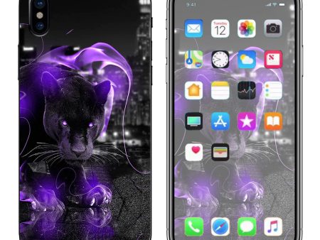 Black Panther Purple Smoke Apple iPhone X Skin Discount