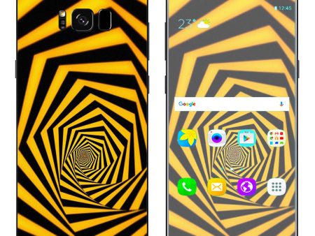 Black Yellow Trippy Pattern Samsung Galaxy S8 Plus Skin For Sale