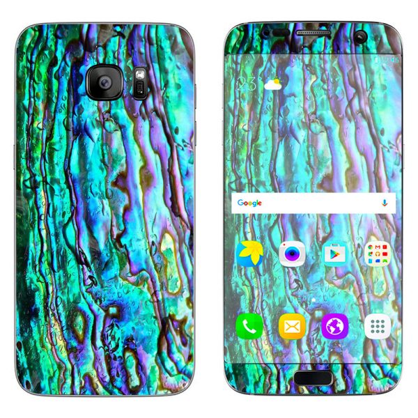 Abalone Ripples Green Blue Purple Shells Samsung Galaxy S7 Edge Skin For Cheap